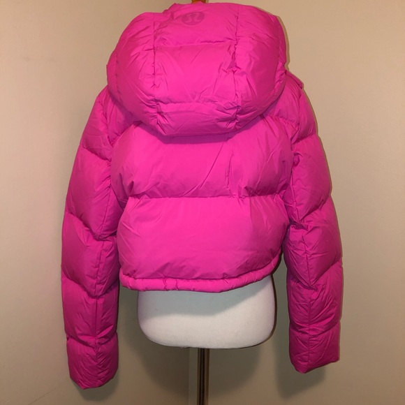 Lululemon NWT Sonic Pink,Wunder Puff Super Cropped Down Jacket,Size-10 - Picture 3 of 16